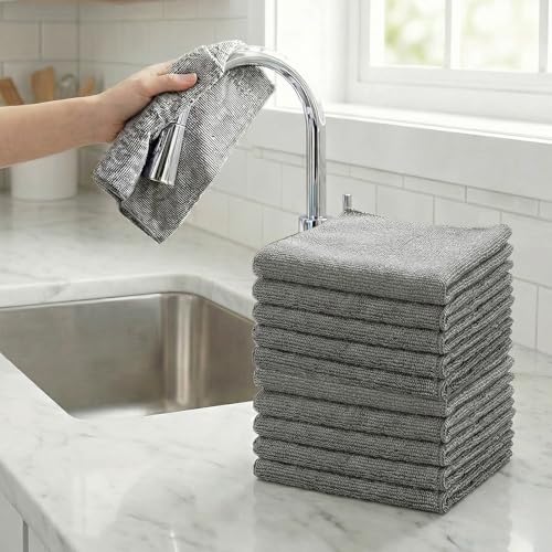 Microfiber Cleaning Cloth Assorted 10 Sets-Dish Cloth for Kitchen,for Home Kitchen and Vehicle Care