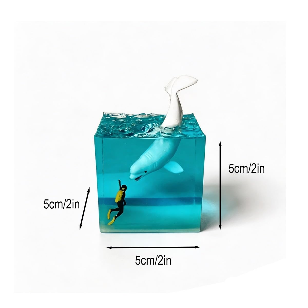 Lampada artigianale in resina, diorama squalo balena realistico, luce notturna decorazione marina, lampada da tavolo USB per camera e scrivania(B,Without base 7cm/2.8in)