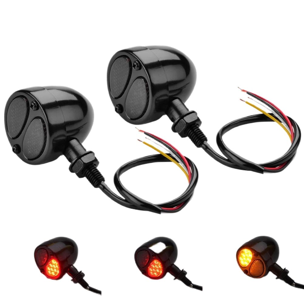 Luces Intermitentes LED Ámbar para Motocicleta Par M10 Compatibles con Cruceros y Motos Personalizadas