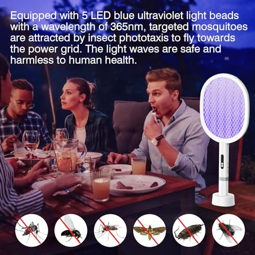 Electric Fly Swatter Racket 4000V 2 in1 Detachable Bug Zapper - image 8