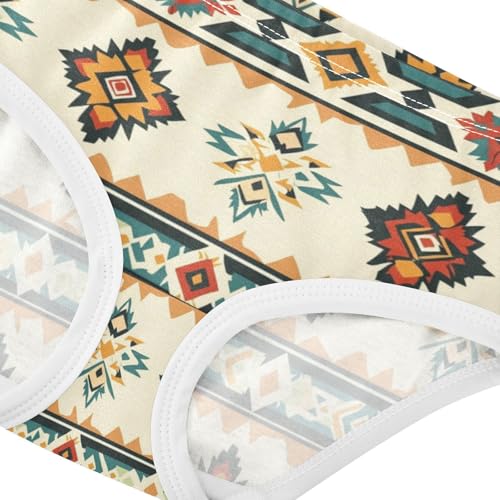 ZZKKO Ethnic Aztec Patterns Girls Underwear Toddler Panties for Girls Comfort Brief Size 8Y3