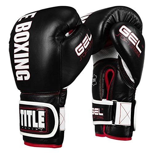 Title Boxing Soft Strike Gel Bag Gloves, Black/Red, Large