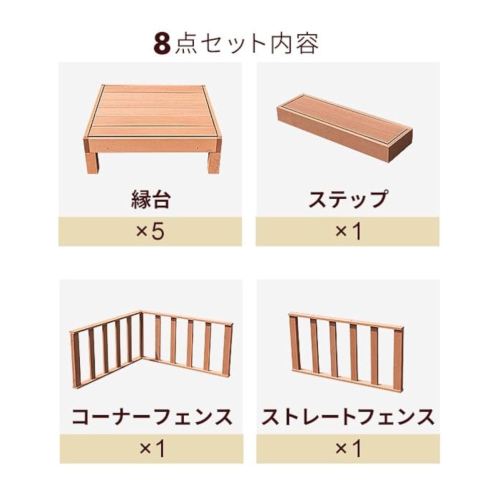 Amazon.co.jp: ウッドデッキ デッキ 縁台 フェンス ステップ