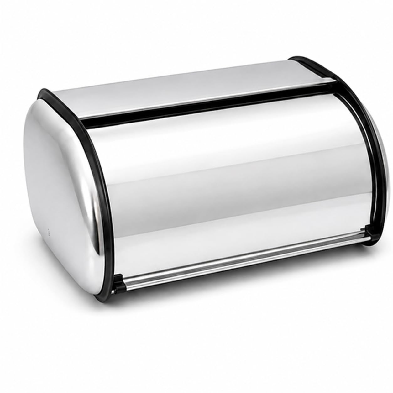 XAVRO Large Roll Top Bread Bin 22L Stainless Steel Kitchen Countertop Bread Storage Box for Loaves, Buns, Rolls & Baked Goods, Silver 43.5×27.5 ×18 cm