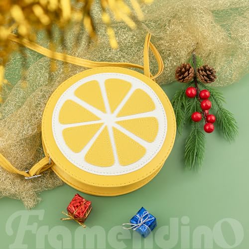 Framendino, Lemon Shaped Cross Body Bag Purse with Shoulder Strap for Women3