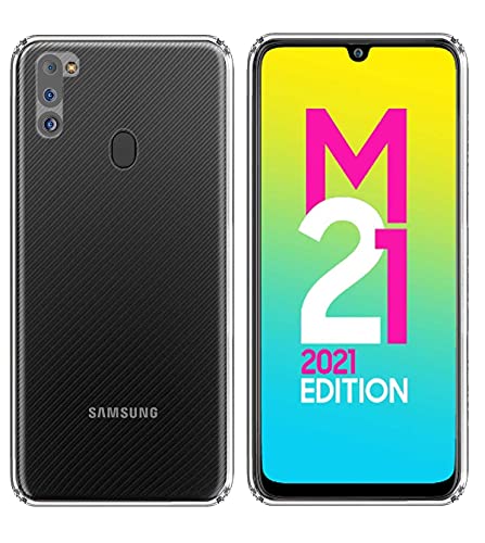 Image of Soft Flexible Silicone Back Cover Compatible with Samsung Galaxy M21 2021, Transparent Case