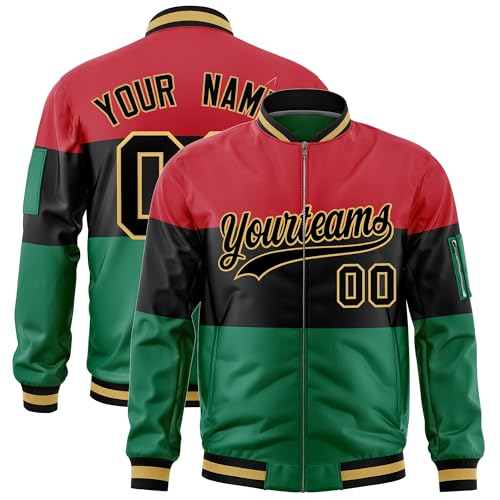 Custom Fashion Full-Zip Jacket Personalized Lightweight Bomber Outdoor Coat Stitched Letters Number for Adult Youth