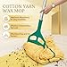 Ameble Mop Stick Replacement 61in Heavy Duty Aluminum Alloy Commercial Mop Handle with Plastic Grip Clamp-on Design for Industrial Floor Cleaning