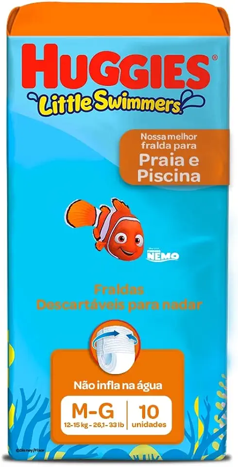 Fralda Infantil Little Swimmers M/G, 10 Unidades, Huggies