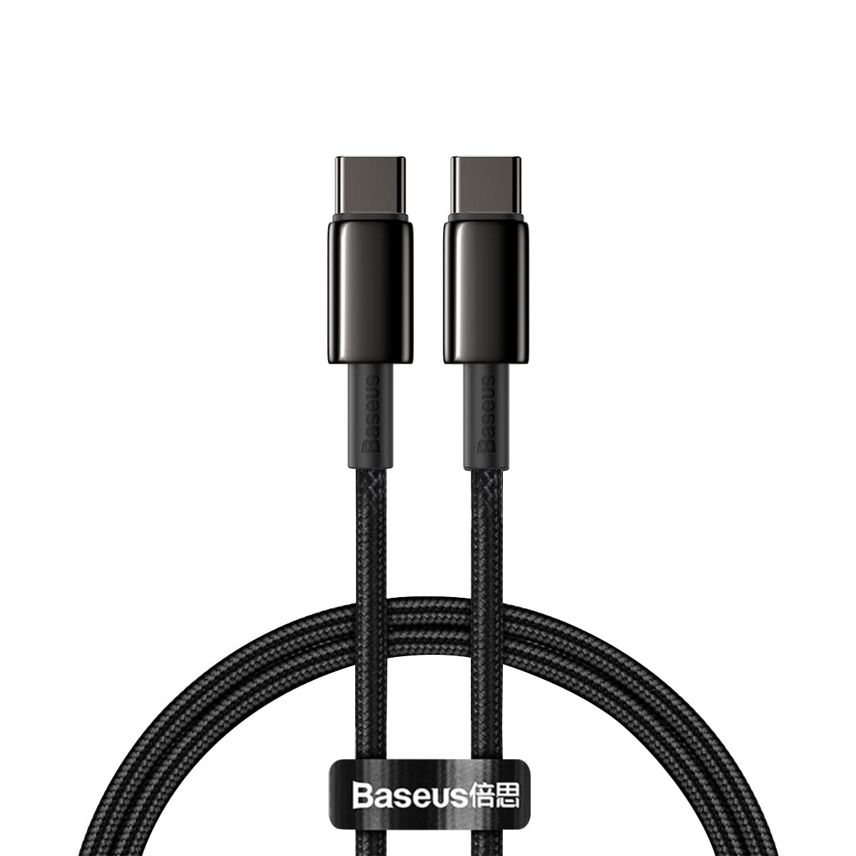 Baseus100W PD 5A Fast Charging USB C Cable, Nylon Braided High-Speed 480Mbps Data Transfer Type C Cable for iPhone 15/Pro/Plus/Pro Max, MacBook Pro/Air, iPad Pro/Air, Samsung S23 Ultra (2M) – Black