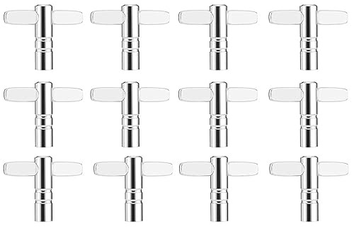 Set of 12 Silverline T-Type Drum Keys - Standard Universal Steel Drum Head Tuning Key Set