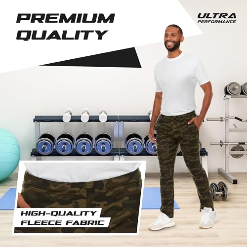 Ultra Performance 3 Pack Mens Sweatpants, Wide Leg Open Bottom Lounge Sweat Pants for Men4