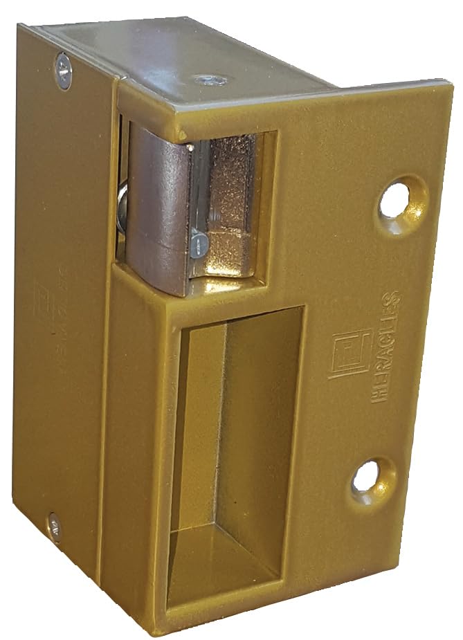 Gâche à rupture en applique 90mm 12/24V AC/DC gauche or + VARIS - HERACLES - PCA-10151I-OR