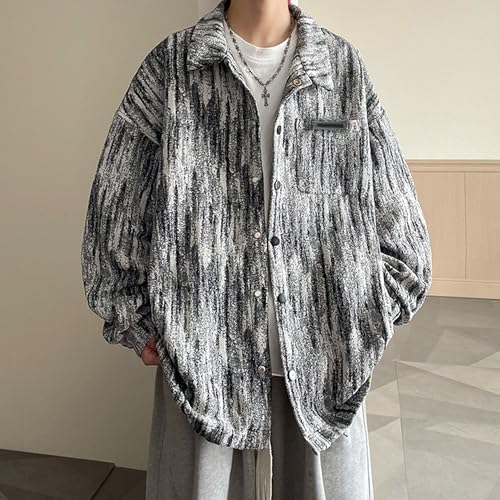 Chaqueta para hombre de teñido anudado con corte holgado informal 2