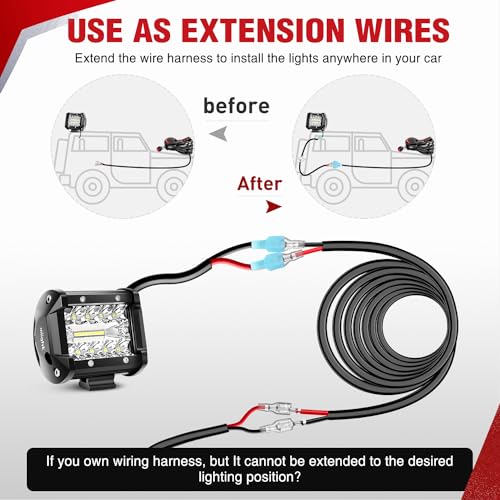 Image of Nilight 30FT 18AWG Oxygen-Free Copper Wire Red Black | Electrical Wires Stranded PVC Cord 2 Conductor Parallel 300V DC Flexible Extension Cords for LED Strips Lamps Lighting