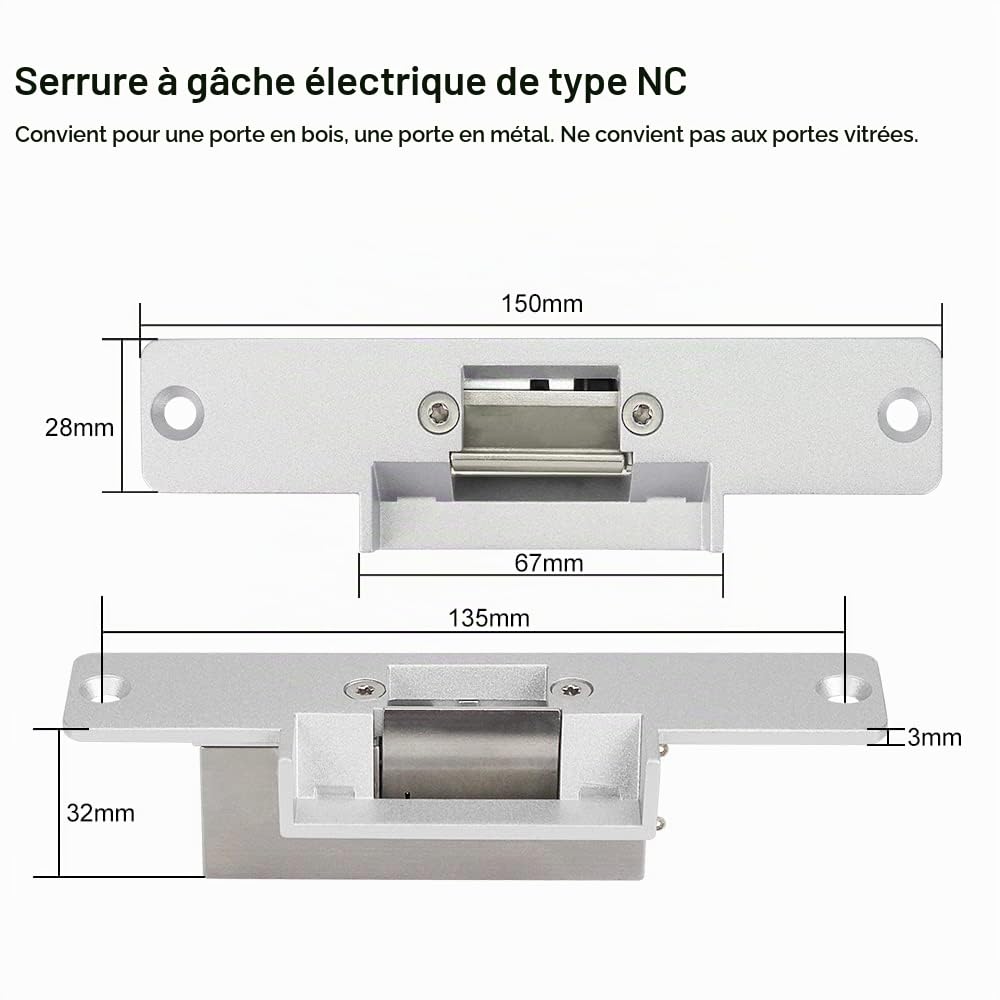 WiFi Tuya Gate Control Kit Système de Sécurité à Domicile Ouvre Porte sans Fil Télécommande Déverrouillage NC Failure Safety Serrure de Porte électrique