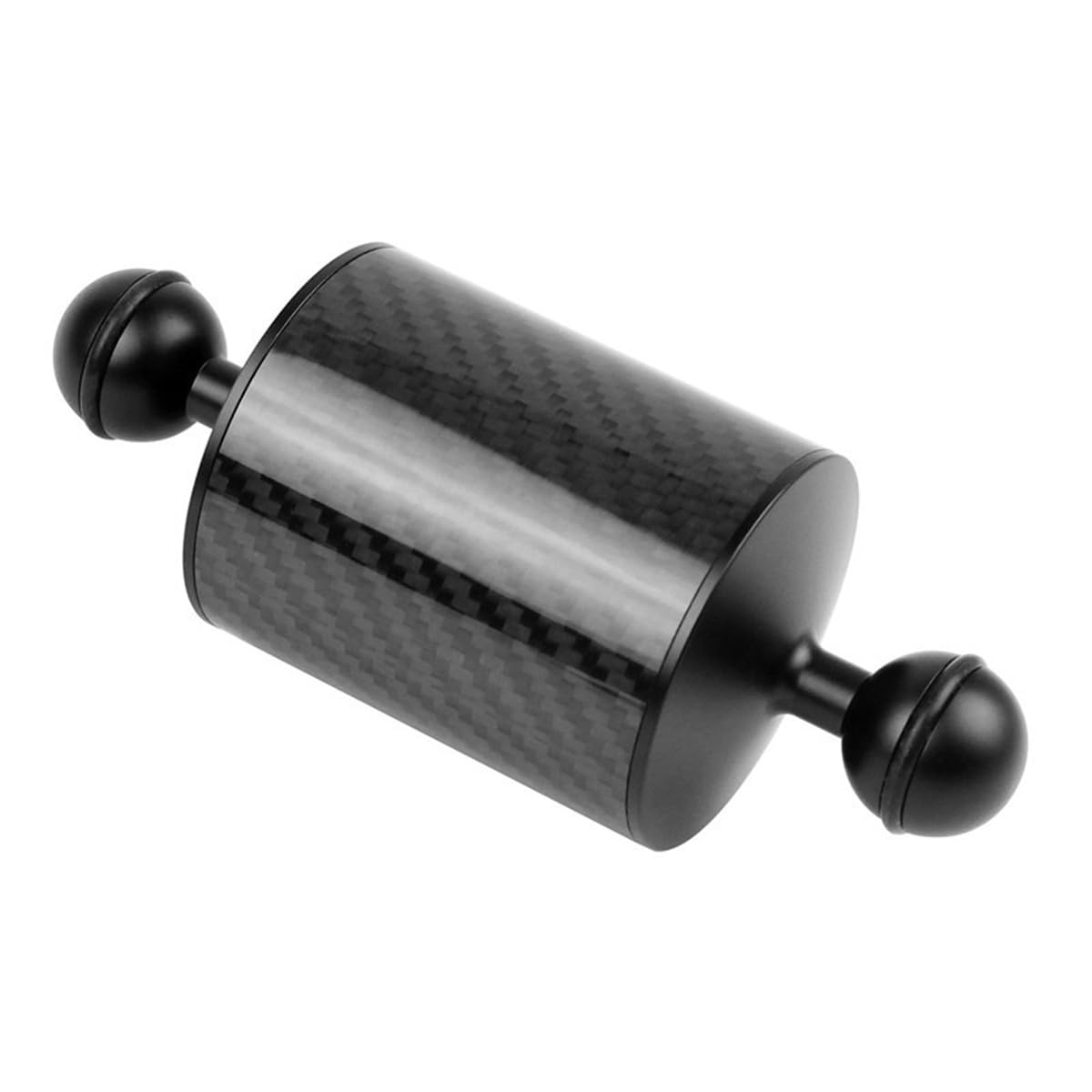 Ludom Bras flottant en fibre de carbone pour système d'éclairage ultra-léger à flottabilité sous-marine de 1 pouce pour plateau de plongée (noir, diamètre 60 mm, 5")