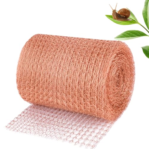 Cinta de Cobre contra Caracoles, 6 m x 127 mm Cerca de Caracoles de Alambre de Cobre de Metal, Rollo de Malla de Ccobre de Doble Capa Protege Plantas contra Caracoles, para Huerto, Jardín
