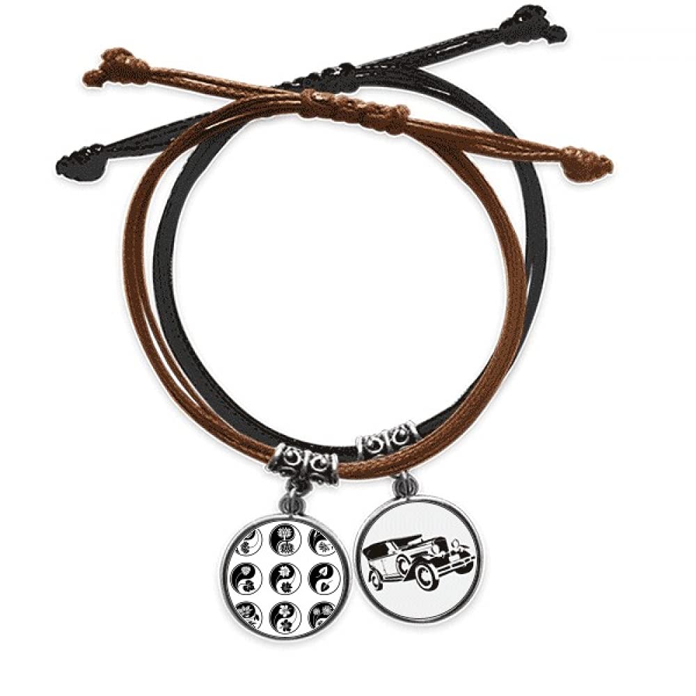 Bracelet bouddhisme yin yang idée cadeau idéal avec fleur gravée - 3