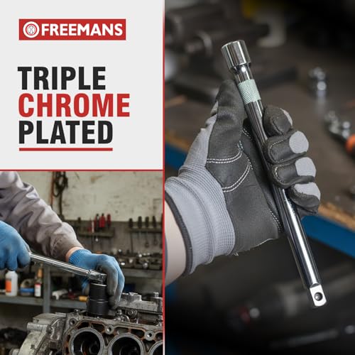 Image of FREEMANS 1 /2 inch Drive Socket Extension Bar - 250mm With CR-V Steel with Mirror Finish | Heavy Duty Socket Extension & Triple Chrome Plated Tool Use For Home & Industrial