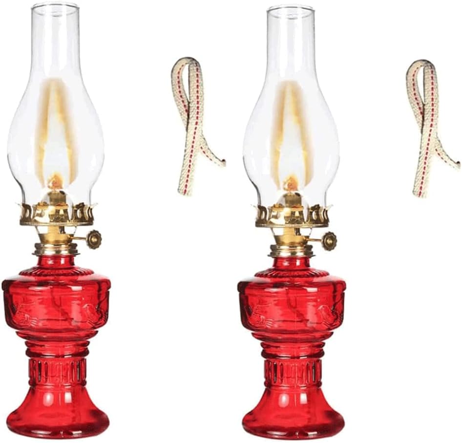 13 Inch Kerosene Lamp with Hurricane Lamp Clear Glass Kerosene Oil Lamp Indoor Outdoor Camping Lamp Oil Lamps