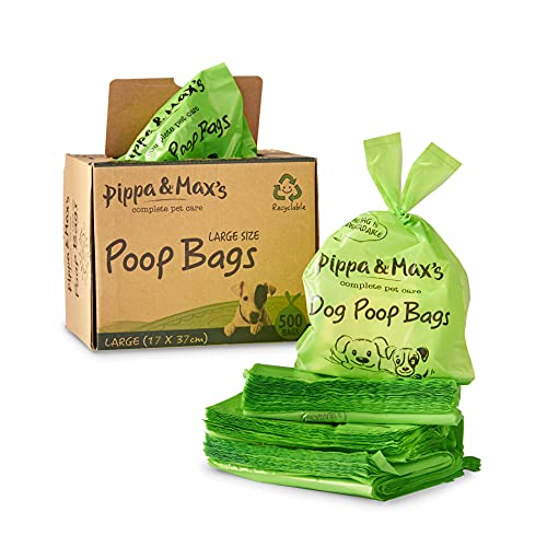 Pippa & Max Sacs à Caca recyclables pour Chiens x 500 - Sacs à déjections Canines Super Robuste