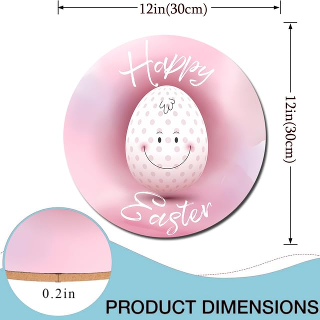 Divertente cartello in legno con scritta Happy Easter (lingua italiana non garantita), rustico, con uova di Pasqua, da appendere, per casa, soggiorno, camera da letto, decorazione artistica da
