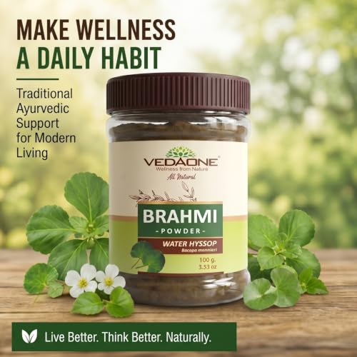 Image of VEDAONE Brahmi Powder (Bacopa monnieri) 100g | Ayurvedic Herbal Powder | Traditionally Used for Memory & Cognitive Wellness