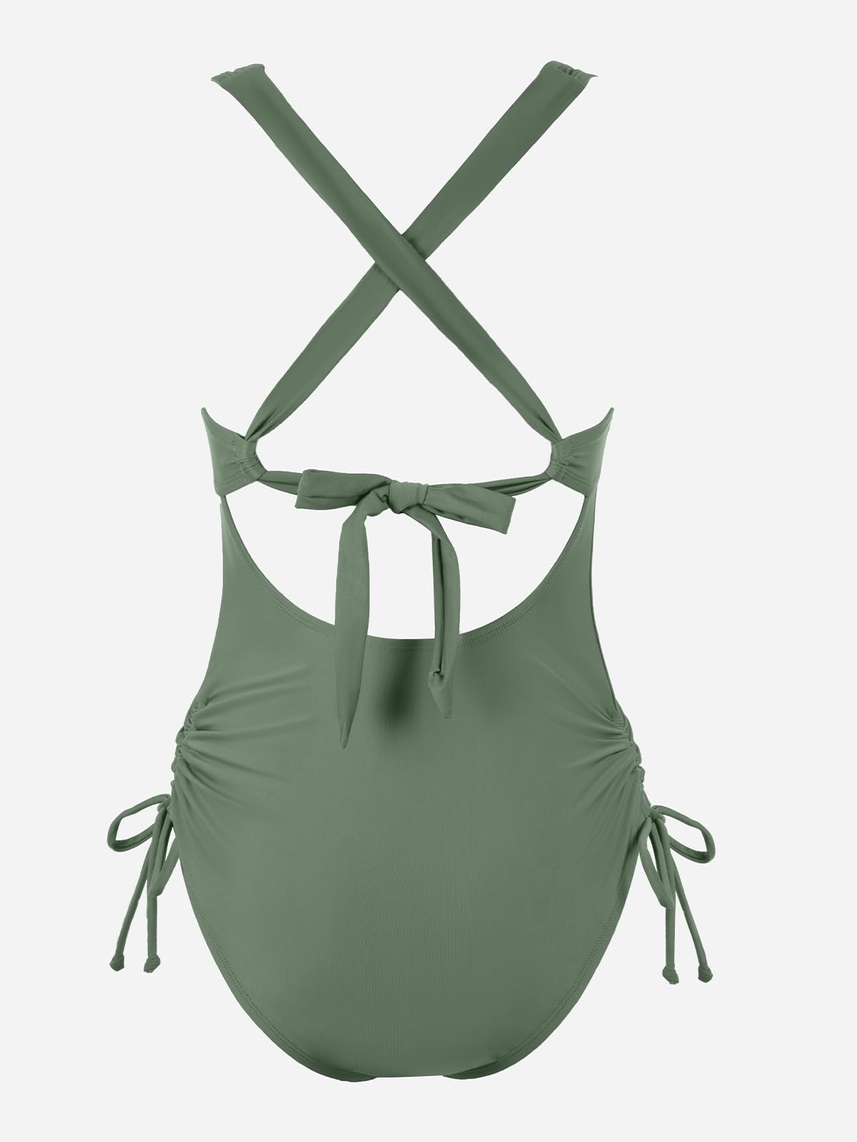 CUPSHE Maillot de bain de grossesse pour femme - Col en U - Lacets - Cordon de serrage réglable - Maillot de bain une pièce