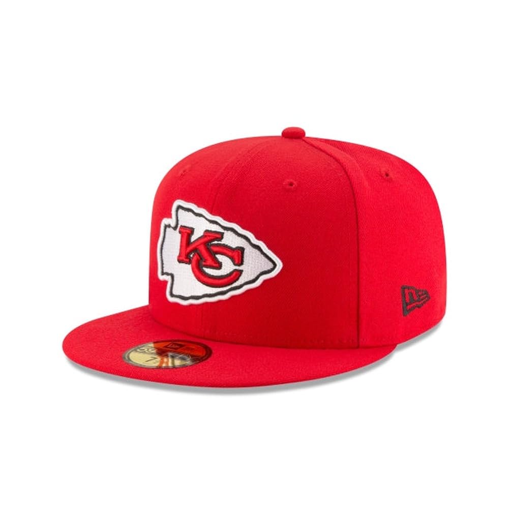 New Era NFL 59FIFTY Kansas City Chiefs Red Team Color Logo Authentic Collection Fitted On Field Football Cap Hat