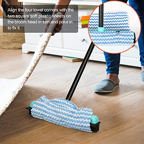 Rubber Broom Carpet Rake For Pet Hair Removal, Fur Remover Broom With 59" Telescoping Long Handle, Pet Hair Broom With Squeegee For Carpet, Hardwood Floor, Tile #TOP3