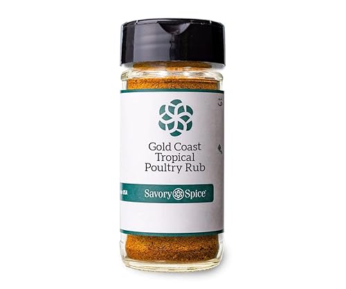 Miniatura 1 de Savory Spice Gold Coast - Rub tropical para aves de corral, condimento cítrico a base de azúcar para pollo y pavo, dulce y picante para asar a la