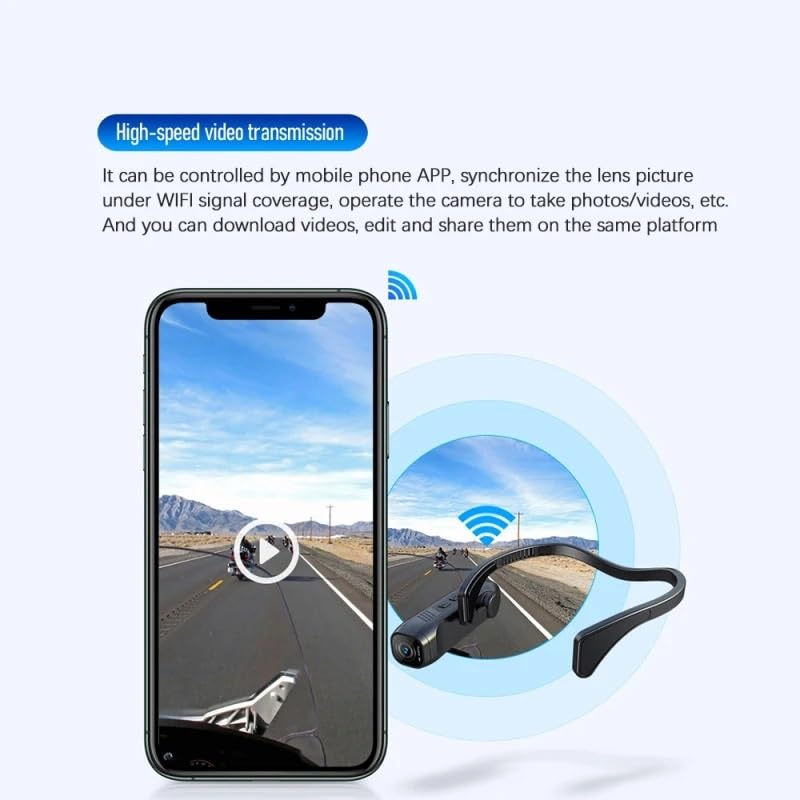 Image of Action Camera, 5K Head Mounted Camera Wearable Video Camera Camcorder Webcam 30MP Anti-Shake Waterproof for Video Recording, HD Camera