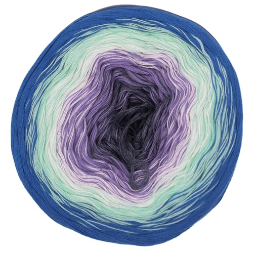 Hobby YARN - Flowy Charme - Farbverlaufsgarn Bobbel 250g 1000m Garn Baumwolle Acryl zum Stricken und Häkeln weiches Verlaufsgarn 4 Fädig Schals Decken Kleidung (215)