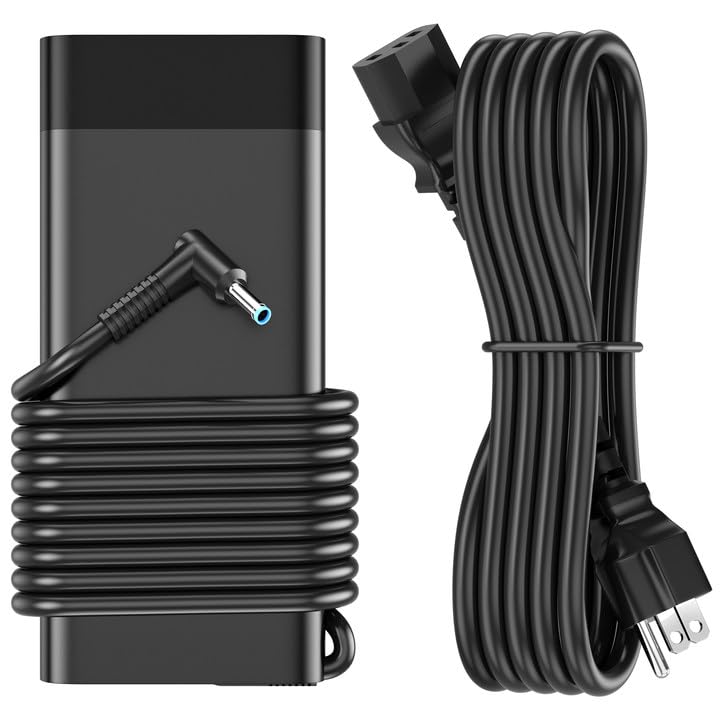200W Laptop Charger Compatible with HP Victus 15 16 Omen 15 16 17 Pavilion Gaming ZBook Fury Studio G7 G8 G9 G10 G11 10.5ft Extra Long AC Power Supply Adapter Cord (4.5 * 3.0mm Blue Tip)