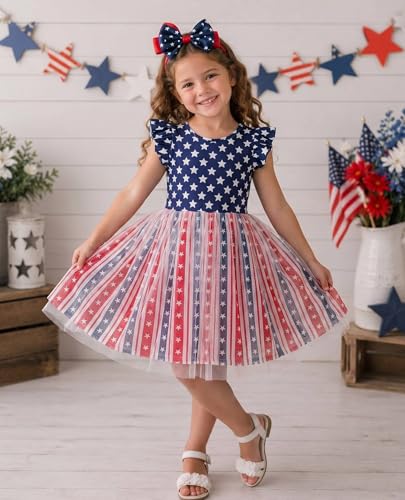 Image of Arshiner Toddler Tutu Dress Little Girls Fluffy Summer Dresses Casual Party Tulle Sundress for Kids 2-6Y