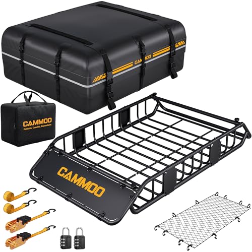 CAMMOO 54'x34' Roof Rack Basket, Removable Fairing & Support Bars for Kayaks/Long Gear, 15 Cu.Ft...