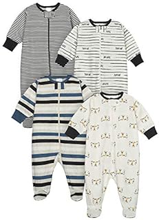 Onesies Brand Baby Boys' 4-Pack Sleep 'N Play Footie, Tiger Orange, Newborn