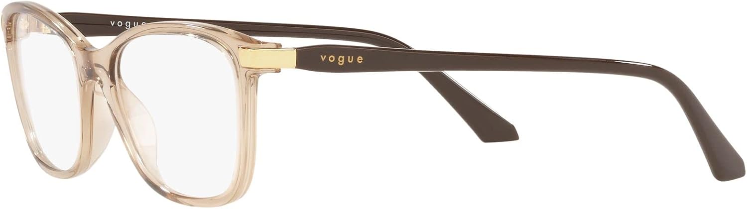 Vogue Eyewear Women's Vo5378 Square Prescription Eyewear Frames Transparent Brown/Demo Lens 51 Millimeters image 3 of 7 B09V6PYWR4