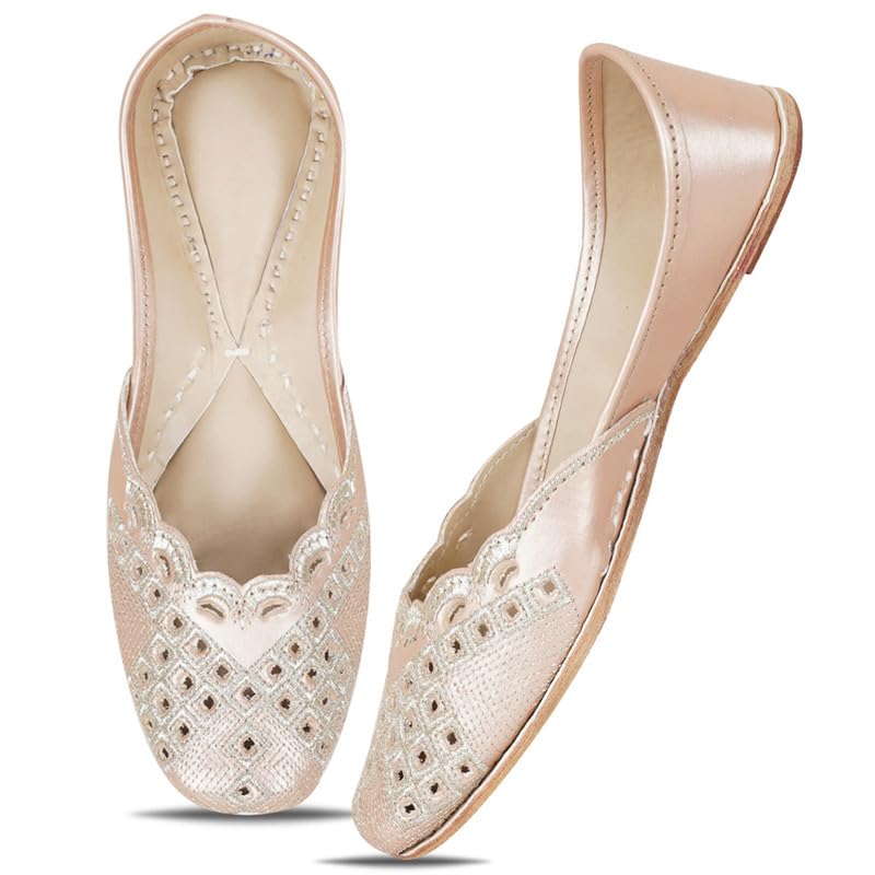 DFR Women’s Traditional Embroidered Ethnic Jutti | Handcrafted Punjabi Jutti for Party, Weddings, Festive, and Casual Wear