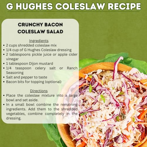 G Hughes Sugar Free Coleslaw Dressing - Sugar Free Cole Slaw Dressings, Gluten Free Salad Dressings, 0 Carb Salad Dressing, G Hughes Sugar Free Salad Dressings, No Sugar Added - 12 Oz (3-Pack)