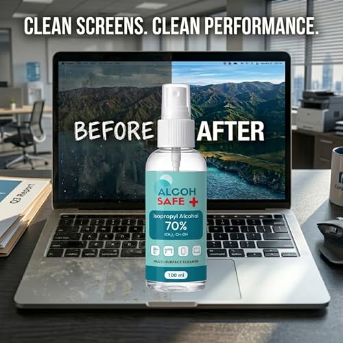 Image of 70% IPA | Screen & Multi-Surface Cleaner Spray | Disinfectant Liquid for Surface, Equipment | Fragrance Free | 100ml (Pack of 2)