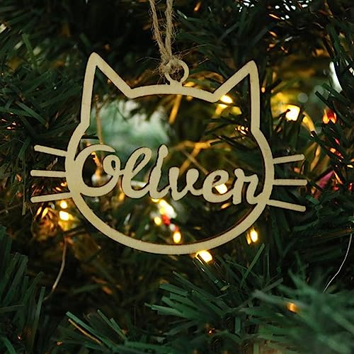 YKY Décoration de sapin de Noël personnalisable, cadeau en bois, boule personnalisée, ornement en forme de patte (1 pièce)