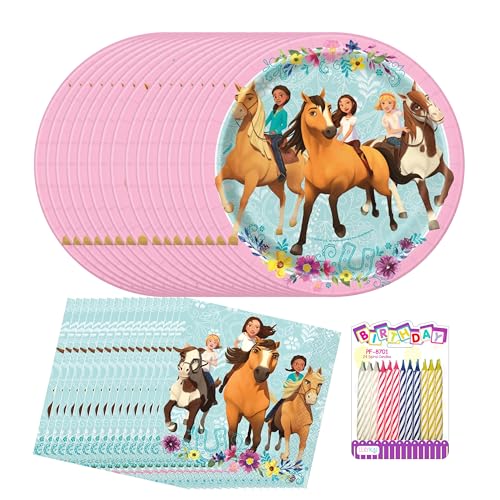 Spirit Riding Free Party Supplies for 16 Dessert Plates & Luncheon Napkins