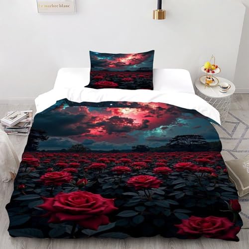 Parure de lit microfibre fleurie douce pour lit simple de style chic