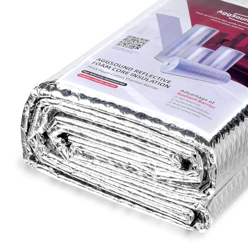 Aggsound Reflective Insulation Aluminum Foil Sheets 23.6 in X 10ft,