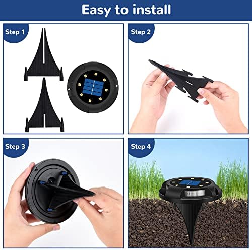 Solar Spotlights Outdoor Garden,Laliled Ground Lights Solar Powered with 12 LED,IP65 Waterproof,Outdoor Solar Landscape Lights for Yard Lawn Patio Pathway Fence Walkway,7 Colors Changing Light 4 Pack