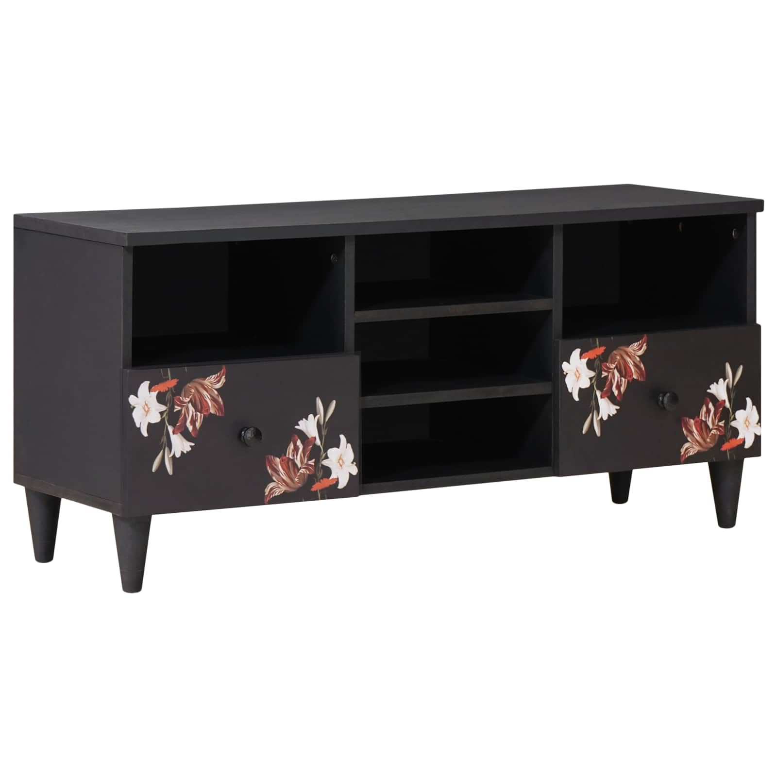 Mueble de almacenamiento multicolor de madera de mango macizo, 100 x 33,5 x