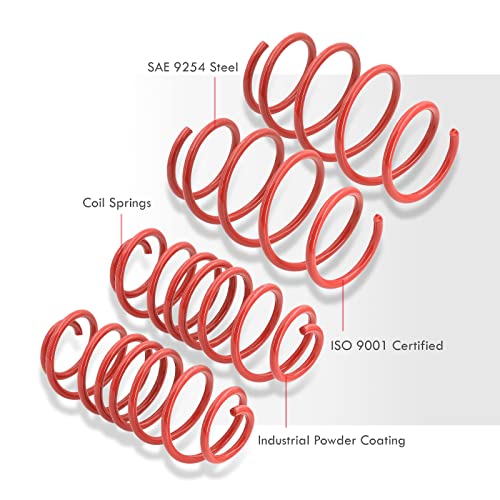 AJP Distributors 1.3" Front & 1.4" Rear Suspension Drop Height Performance Handling Sport Coil Lowering Springs Kit Red Compatible/Replacement For Accord TSX 2008 2009 2010 2011 2012 08 09 10 11 12 - Image 6