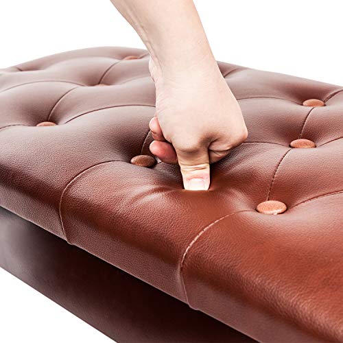 Bonnlo B07DTDFNJY Duet Piano Bench With Music Storage And Padded Cushion Artist Seat thumb #4